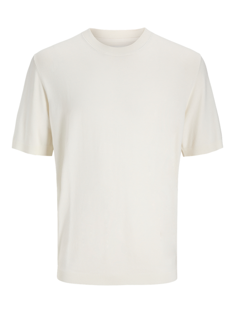 Jack & Jones Men's Off White Plain Knitted T-Shirt | Jack & Jones In Lebanon