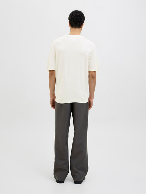 Jack & Jones Men's Off White Plain Knitted T-Shirt | Jack & Jones In Lebanon