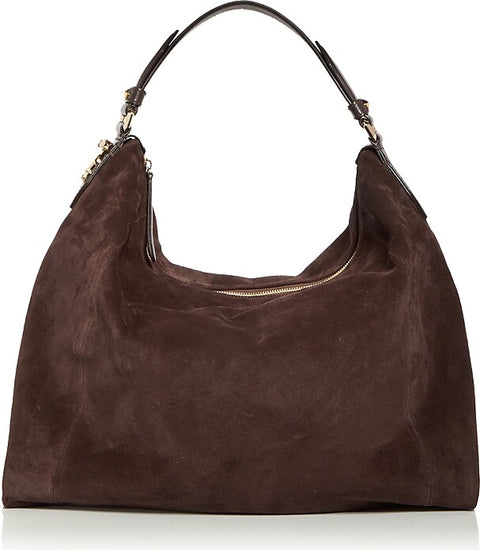 Jimmy Choo Women's Dark Brown Ana Hobo Suede Shoulder Bag | Jimmy Choo In Lebanon