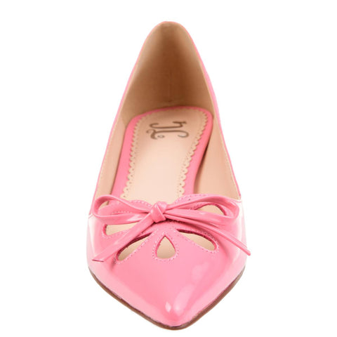 Journee Collection Women's Pink Lutana Pointed Toe Kitten Heel Pumps | Journee Collection In Lebanon