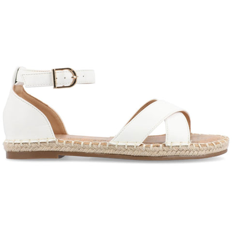 Journee Collection Women's White Lyddia Sandal | Journee Collection In Lebanon