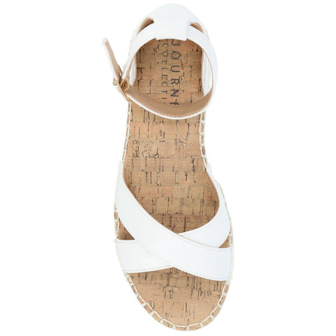 Journee Collection Women's White Lyddia Sandal | Journee Collection In Lebanon