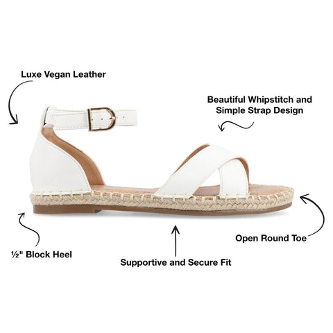 Journee Collection Women's White Lyddia Sandal | Journee Collection In Lebanon