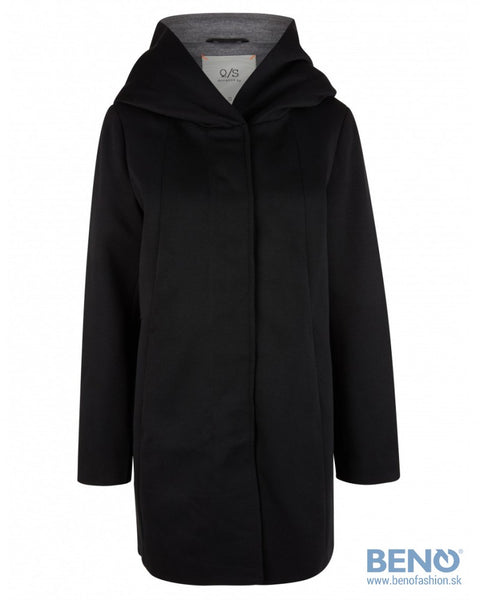 Q/S By S.Oliver Women's Black Hooded Coat | Q/S By S.Oliver In Lebanon