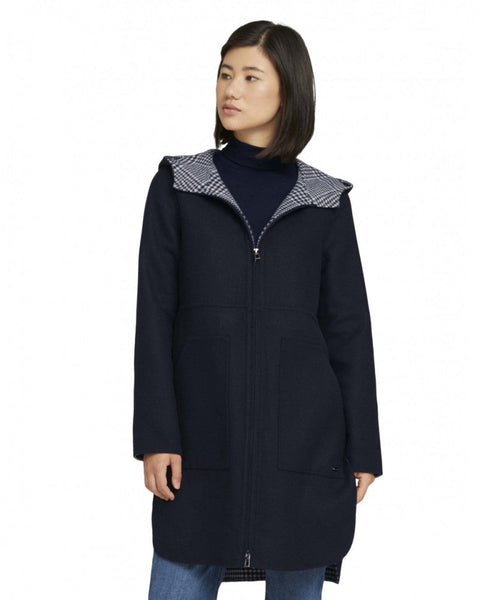 Tom Tailor Women's Navy Hooded Coat | Tom Tailor In Lebanon