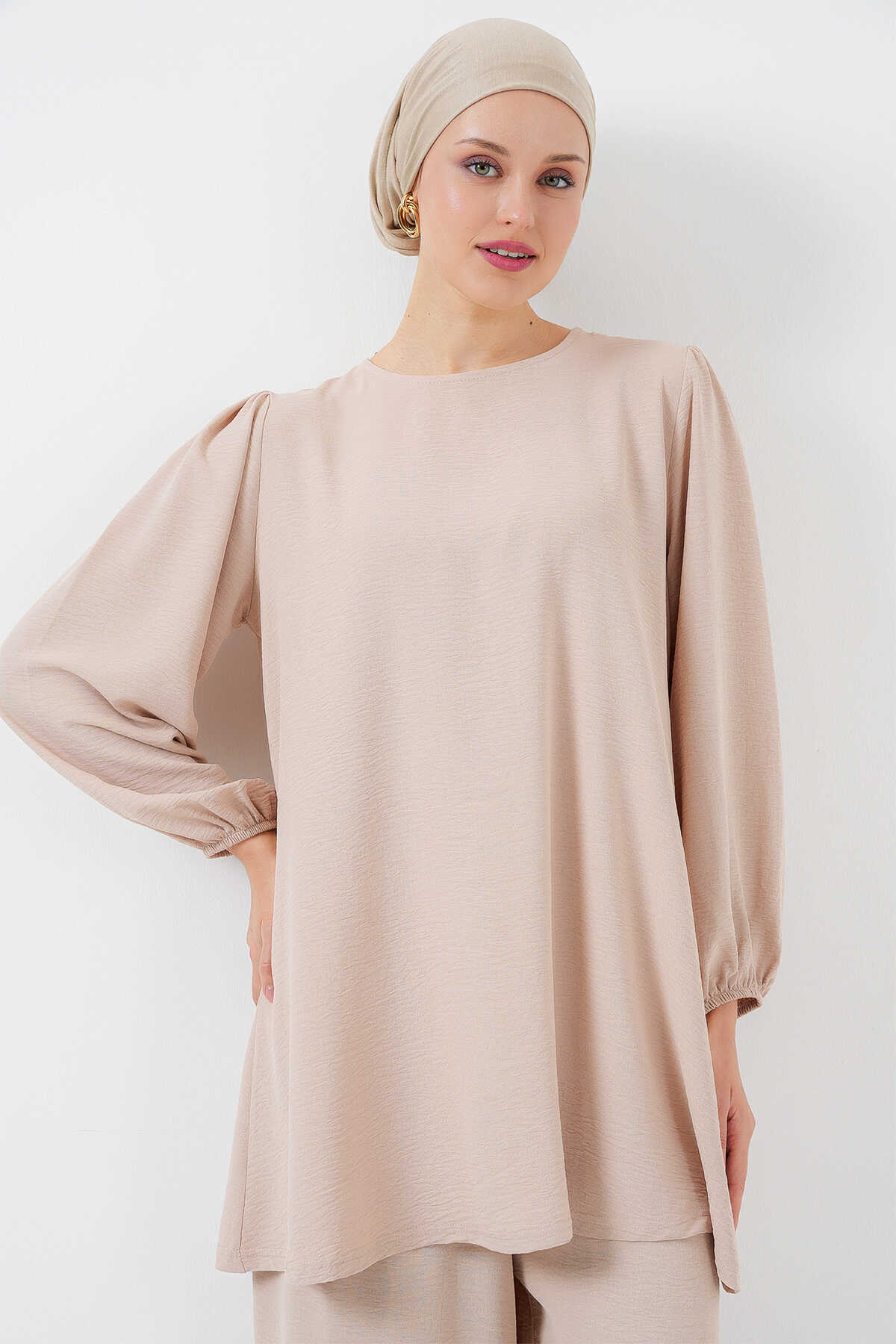 Big Dart Women's Beige Ayrobin Tunic Set | Big Dart In Lebanon