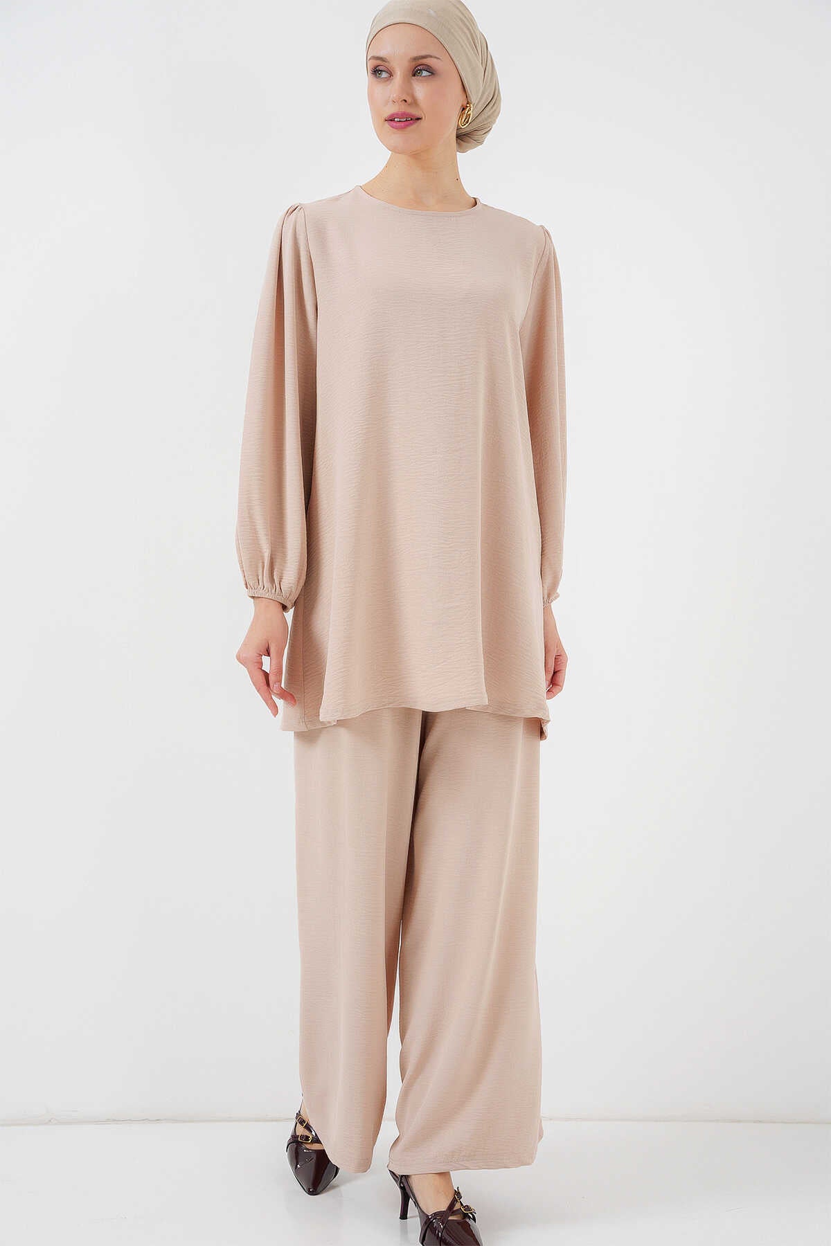 Big Dart Women's Beige Ayrobin Tunic Set | Big Dart In Lebanon