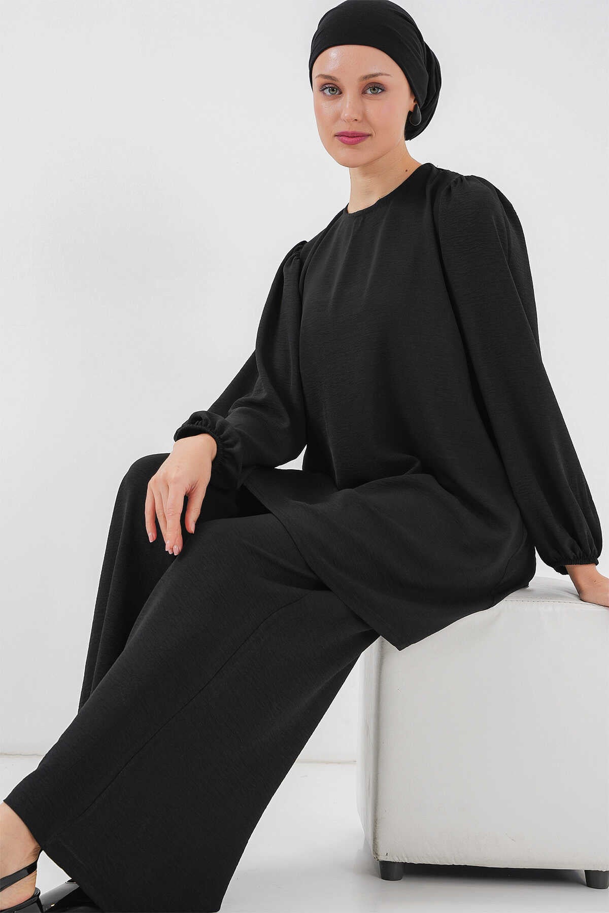 Big Dart Women's Black Ayrobin Tunic Set | Big Dart In Lebanon
