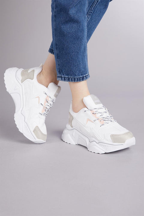 Tonny Black Women's White High Sole Sneakers | Tonny Black In Lebanon