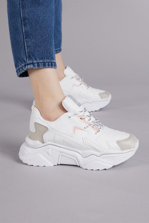 Tonny Black Women's White High Sole Sneakers | Tonny Black In Lebanon
