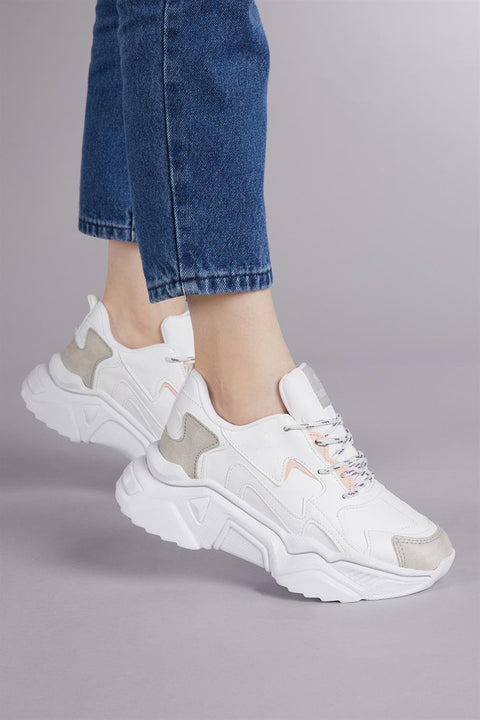 Tonny Black Women's White High Sole Sneakers | Tonny Black In Lebanon