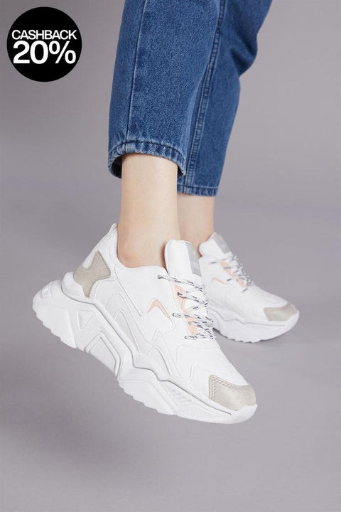 Tonny Black Women's White High Sole Sneakers | Tonny Black In Lebanon