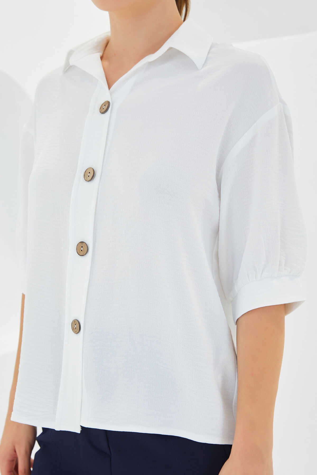Big Dart Women's White 3/4 Sleeve Shirt | Big Dart In Lebanon