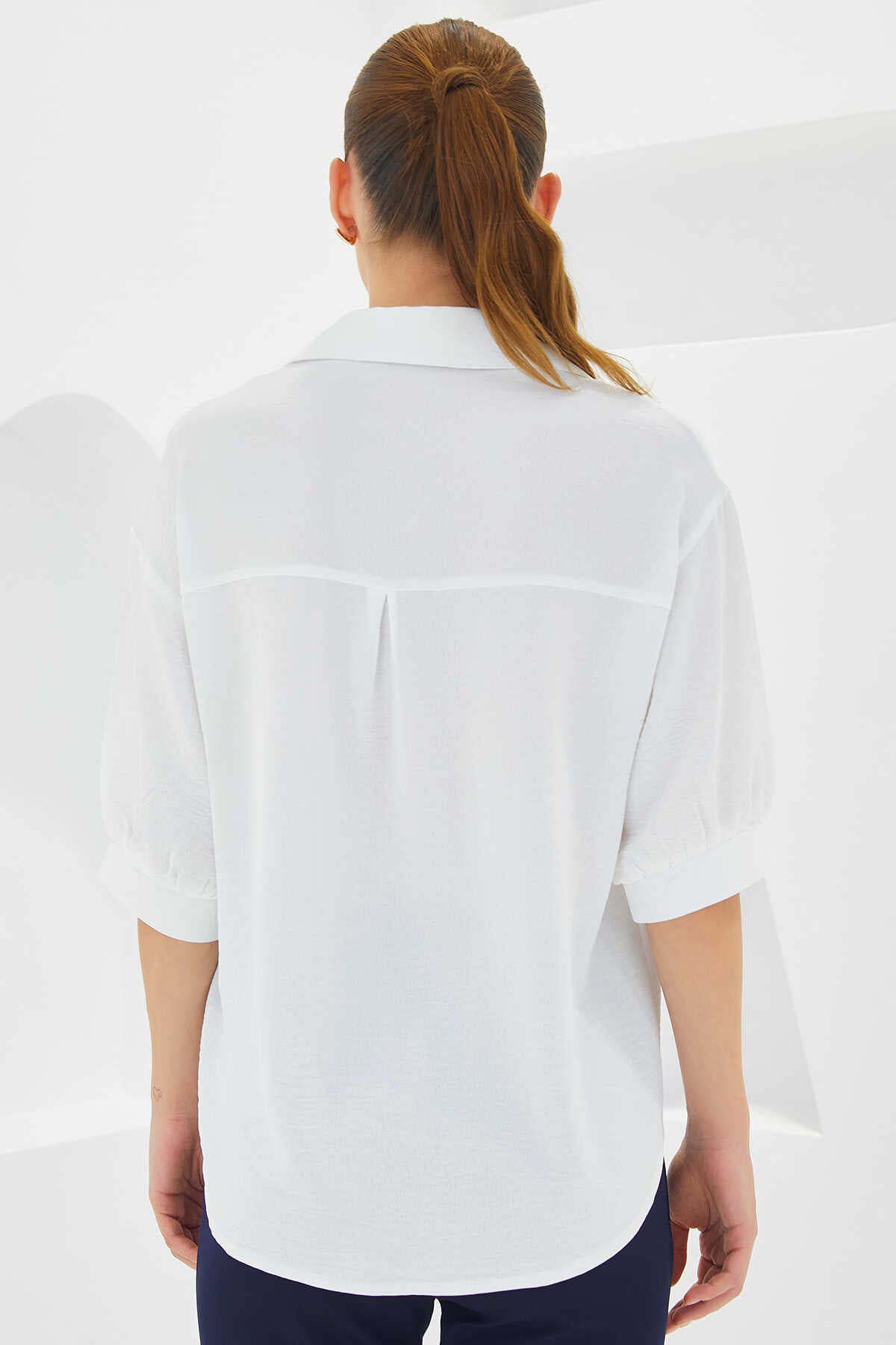 Big Dart Women's White 3/4 Sleeve Shirt | Big Dart In Lebanon