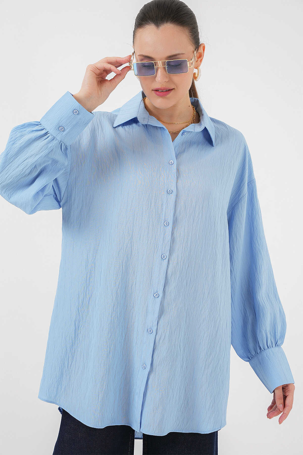 Big Dart Women's Blue Striped Long Sleeve Shirt |Big Dart In Lebanon