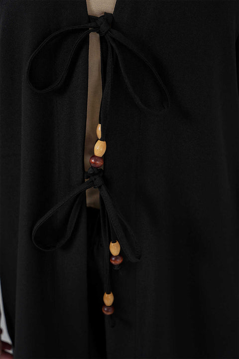 Big Dart Women's Black Linen Kimono Set Of Two-Piece | Big Dart In Lebanon