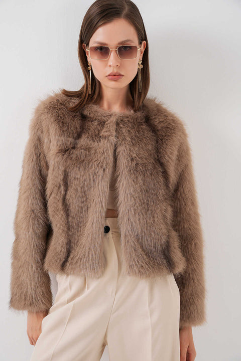 Big Dart Women's Tan Fur Coat | Big Dart In Lebanon