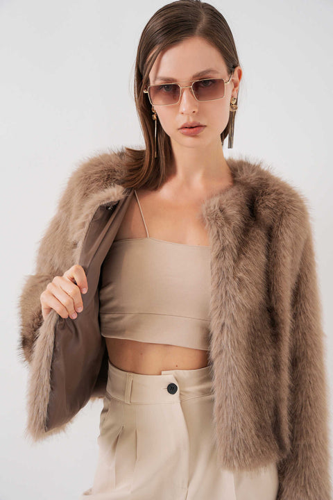 Big Dart Women's Tan Fur Coat | Big Dart In Lebanon