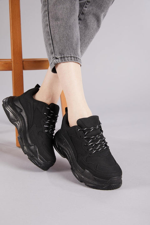 Tonny Black Women's Black Suede High Sole Sneakers | Tonny Black In Lebanon