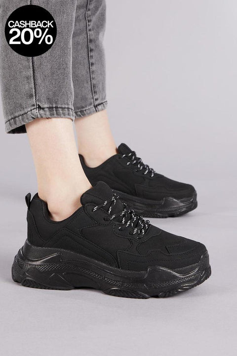 Tonny Black Women's Black Suede High Sole Sneakers | Tonny Black In Lebanon