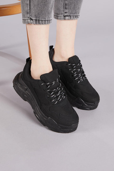Tonny Black Women's Black Suede High Sole Sneakers | Tonny Black In Lebanon