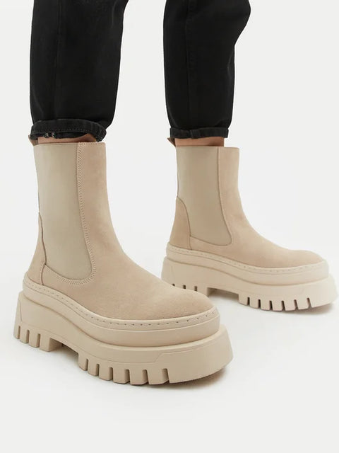 Steve Madden Women's Beige Suede Cassandra Boots | Steve Madden in Lebanon