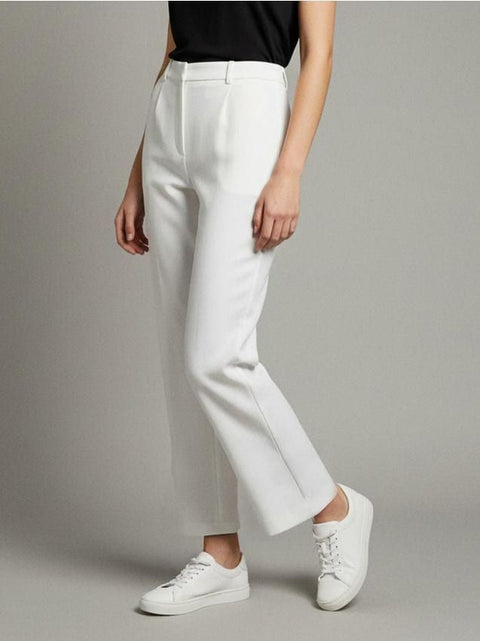 Sinsay Women's Cream High-Waist Straight Leg Trousers | Sinsay in Lebanon