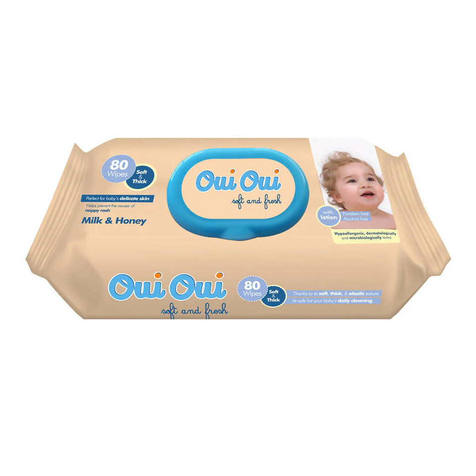 Oui Oui Wet Wipes Milk & Honey 80 Sheets | Oui Oui In Lebanon