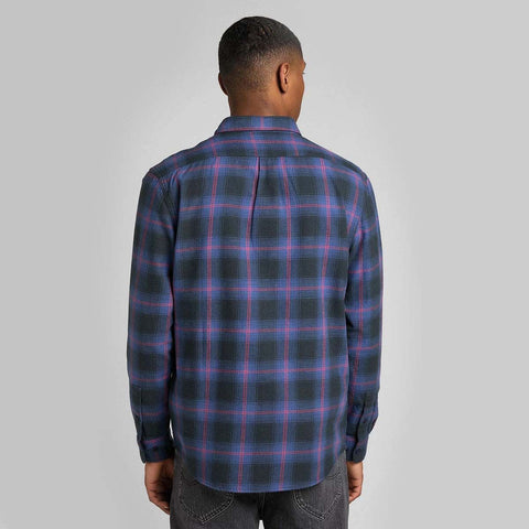 Lee Men's Navy & Charcoal Checkered Long Sleeve Riveted Shirt | Lee In Lebanon