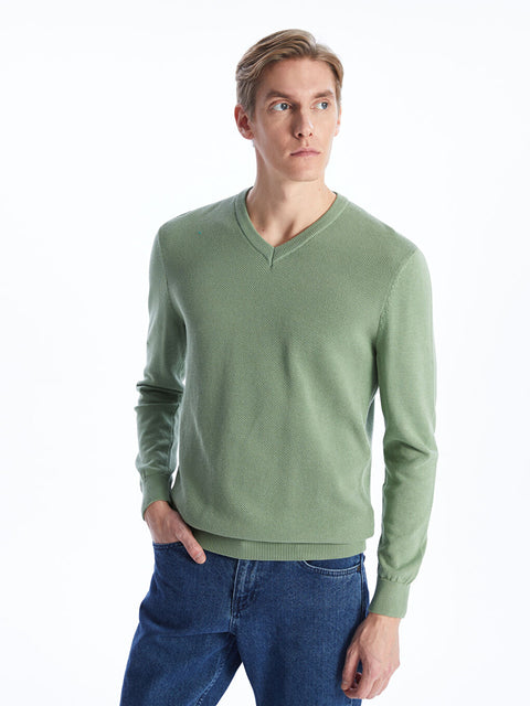 Jack & Jones Men's Olive Green V Neck Sweater | Jack & Jones In Lebanon