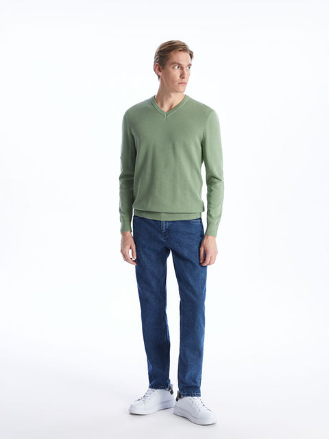 Jack & Jones Men's Olive Green V Neck Sweater | Jack & Jones In Lebanon