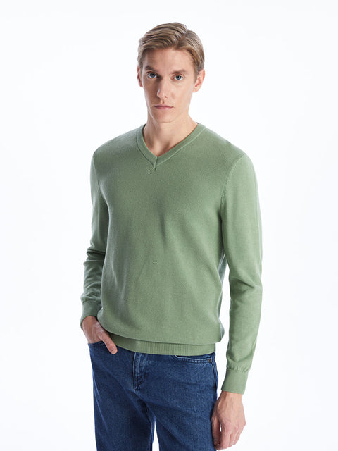 Jack & Jones Men's Olive Green V Neck Sweater | Jack & Jones In Lebanon