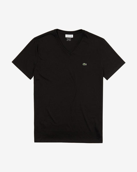 Lacoste Men's Black Regular Fit Short Sleeve V-neck T-Shirt |Lacoste In Lebanon