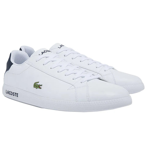 Lacoste Men's White & Black Leather Graduate Sneakers | Lacoste In Lebanon