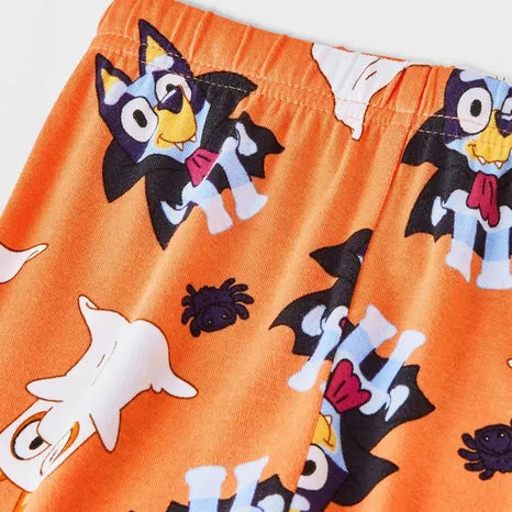 Bluey Boy's Orange Printed Long Sleeve Halloween Viscose Snug Fit Pajama Set 2 Pieces | Bluey In Lebanon
