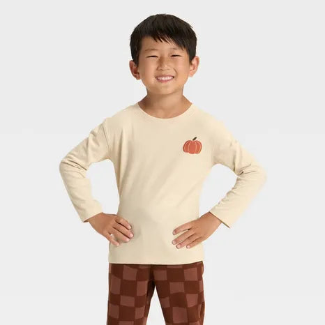 Cat & Jack Boy's Brown & Beige 2pcs Long Sleeve Blouse & Sweatpants Set | Cat & Jack In Lebanon