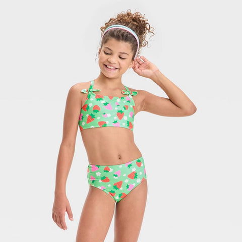 Cat & Jack Girl's Green Strawberries Printed 2 Piece Swimsuit | Cat & Jack In Lebanon