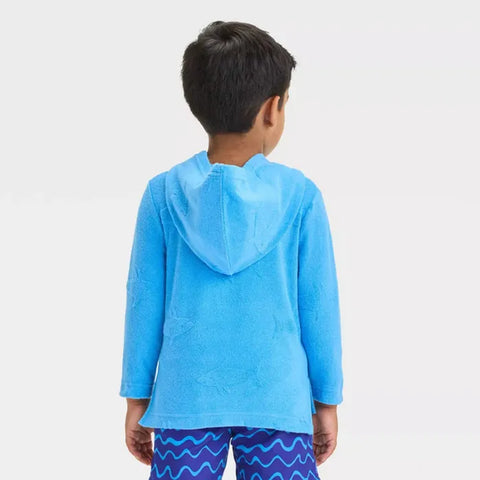 Cat & Jack Boy's Blue Sharks Printed Embossed Pullover Hoodie |Cat & Jack in Lebanon