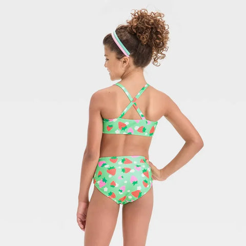 Cat & Jack Girl's Green Strawberries Printed 2 Piece Swimsuit | Cat & Jack In Lebanon