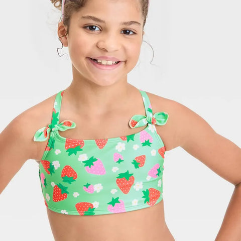 Cat & Jack Girl's Green Strawberries Printed 2 Piece Swimsuit | Cat & Jack In Lebanon
