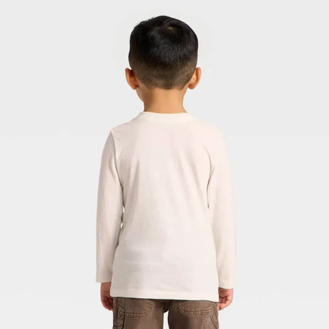 Cat & Jack Boy's Off White Long Sleeve Snowmen Graphic Blouse | Cat & Jack In Lebanon