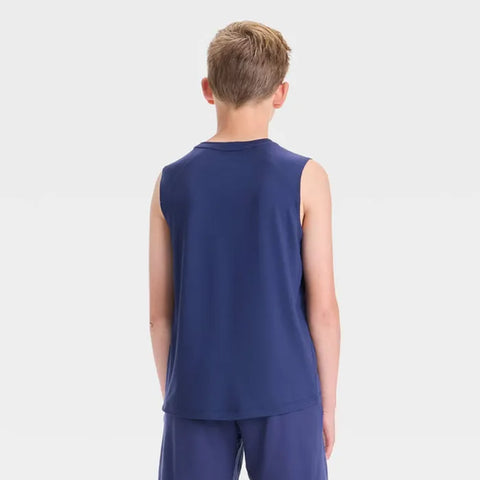 All In Motion Boy's Navy Raglan Active Tank Top | All In Motion In Lebanon