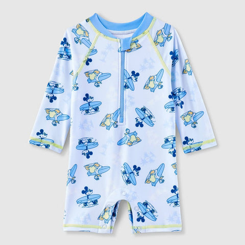 Disney Baby Boy's Light Blue Mickey Mouse One Piece Rash Guard Swimsuit   | Disney  in Lebanon