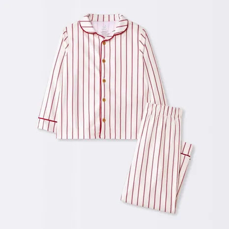 Cloud Island Girl's Off White & Red 2pc Striped Pajama Set | Cloud Island In Lebanon