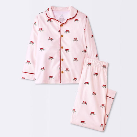 Cloud Island Baby Girl's Pink Long Sleeve Brushed Jersey Coat Pajama Set | Cloud Island In Lebanon