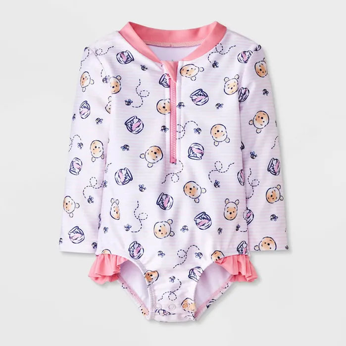 Disney Baby Girl's Multicolor Winnie the Pooh Long Sleeve One Piece Rash Swimsuit | Disney In Lebanon