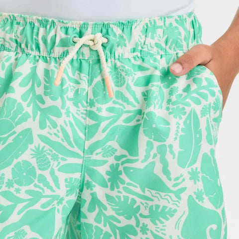 Cat & Jack Boy's Green Submarine Printed Swim Shorts | Cat & Jack In Lebanon