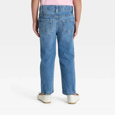 Cat & Jack Girl's Blue Distressed Denim Straight Leg Pants | Cat & Jack In Lebanon