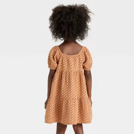 Cat & Jack Girl's Brown Floral Printed Woven Dress | Cat & Jack In Lebanon