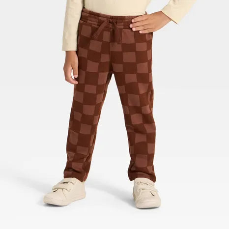 Cat & Jack Boy's Brown & Beige 2pcs Long Sleeve Blouse & Sweatpants Set | Cat & Jack In Lebanon
